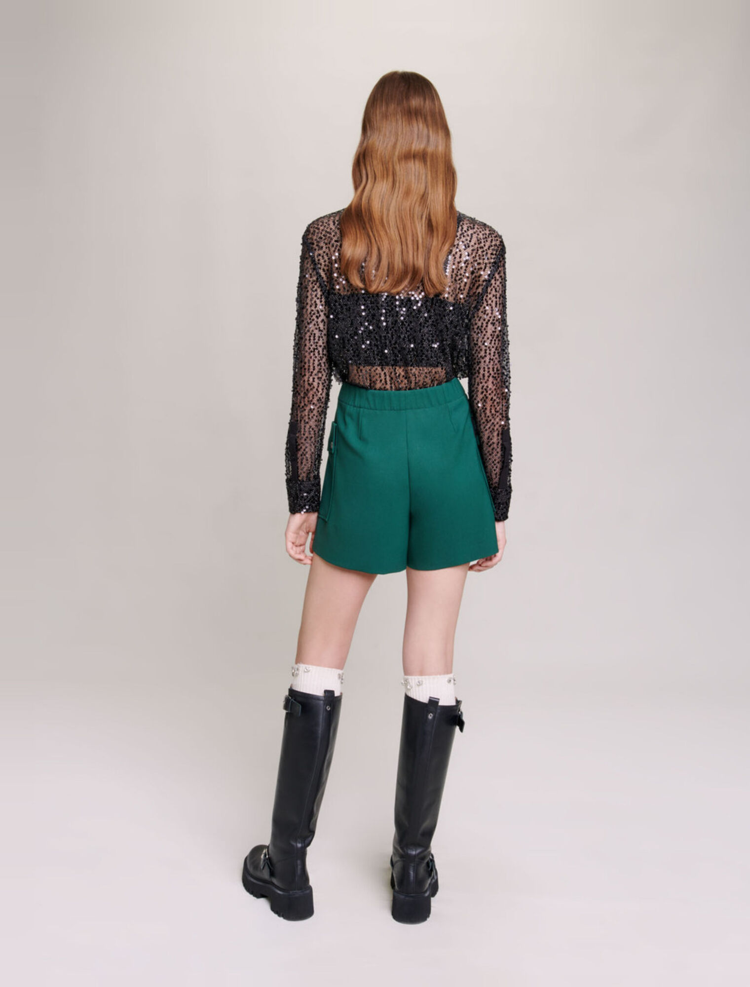 Chemise courte à sequins