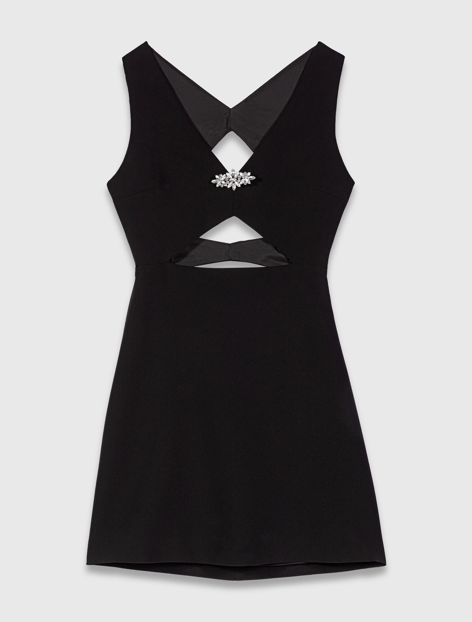 Robe courte avec bijou brodé