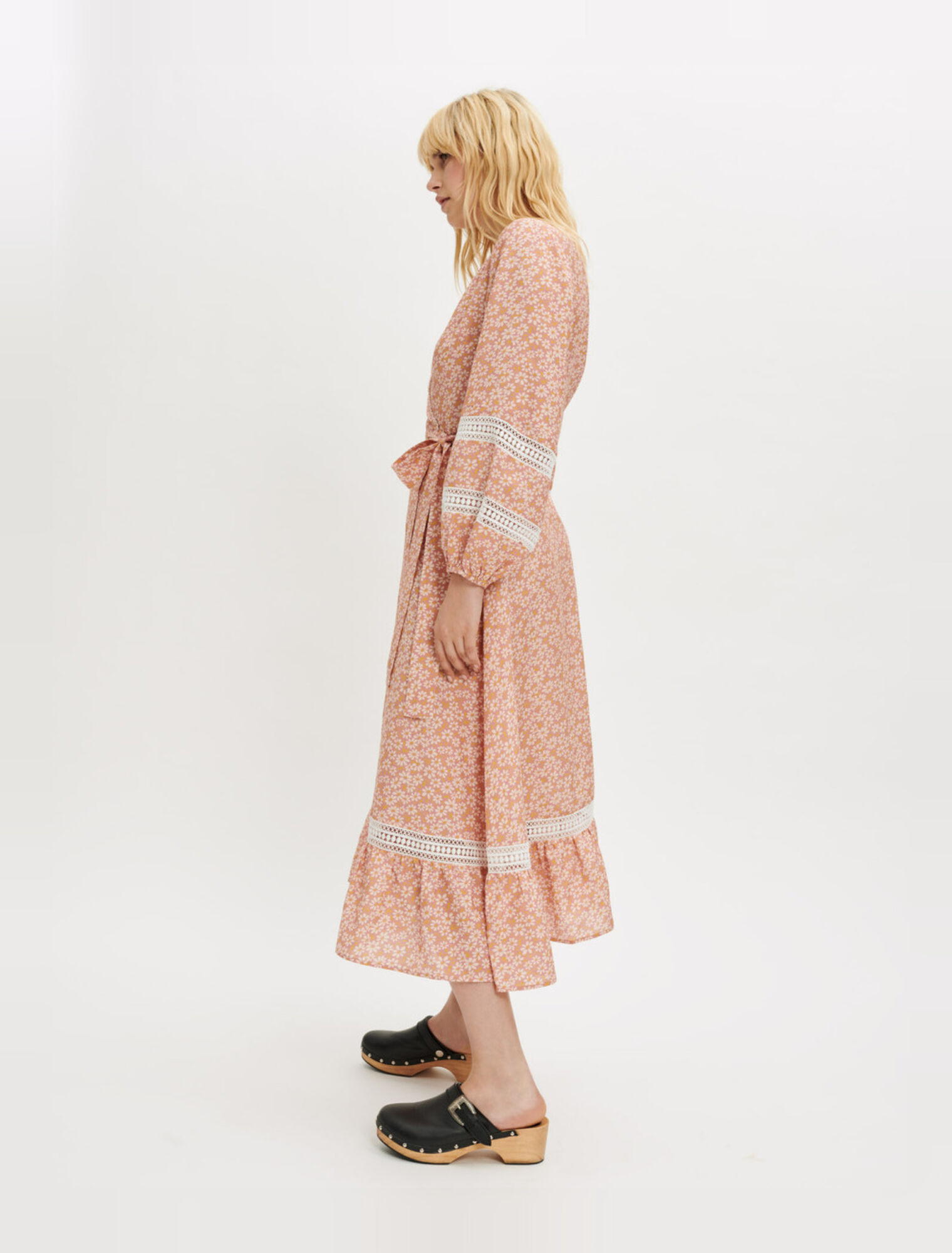 Robe portefeuille imprimée à galons