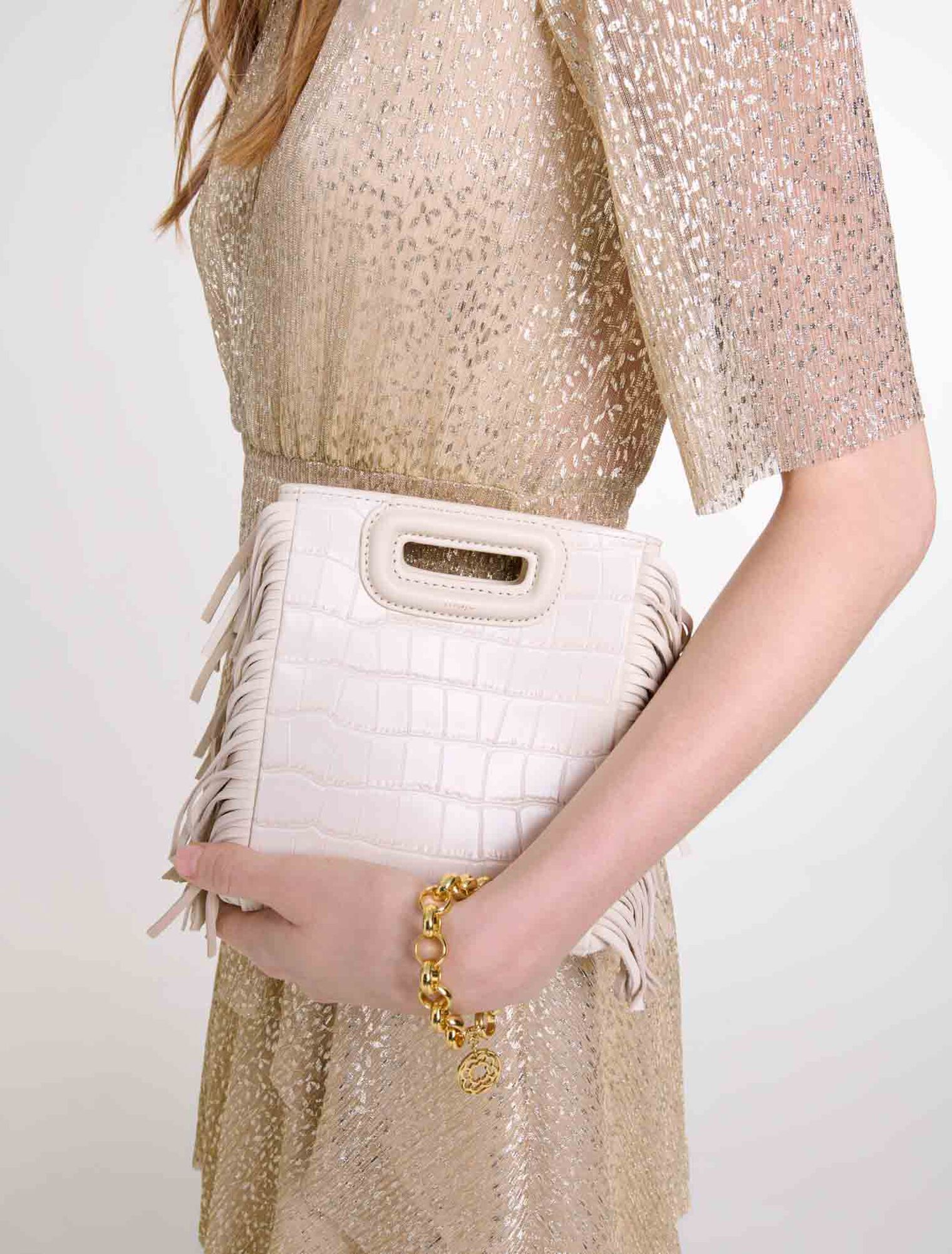 M bag in crocodile-effect leather
