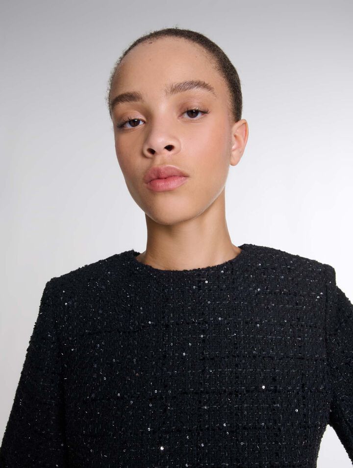 Robe courte 2-en-1 en tweed
