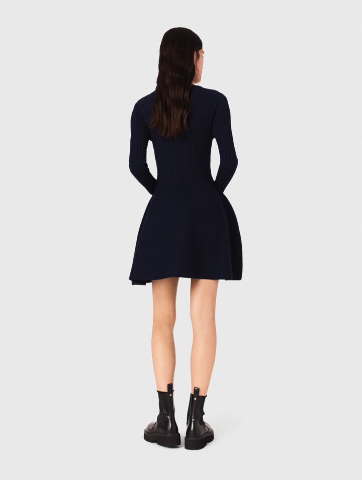 Knit dress with flared skirt