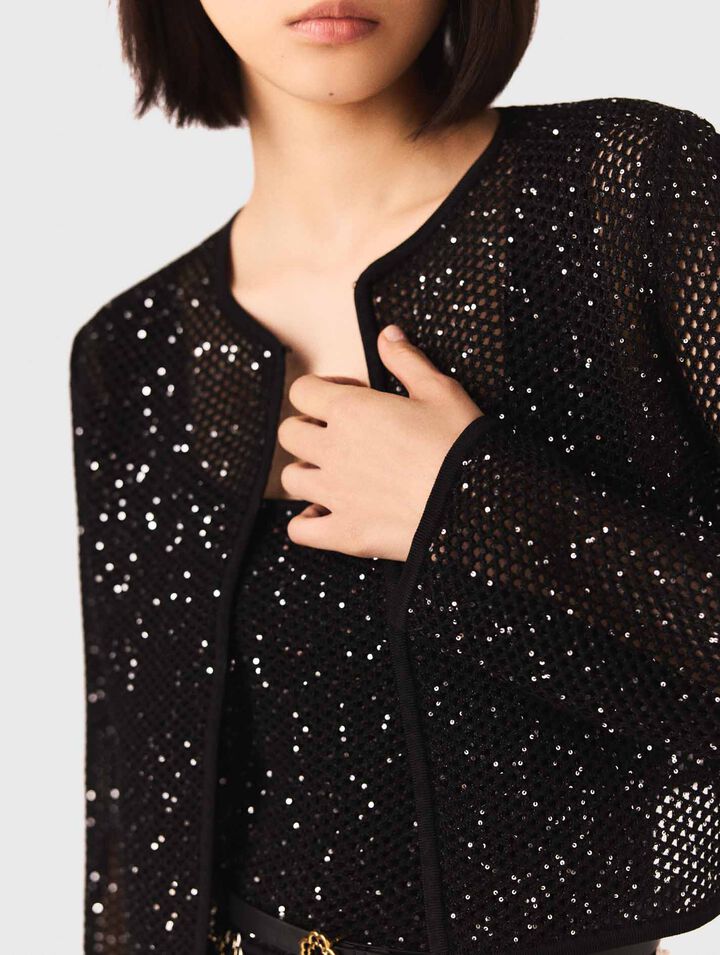 Cardigan en maille strassée