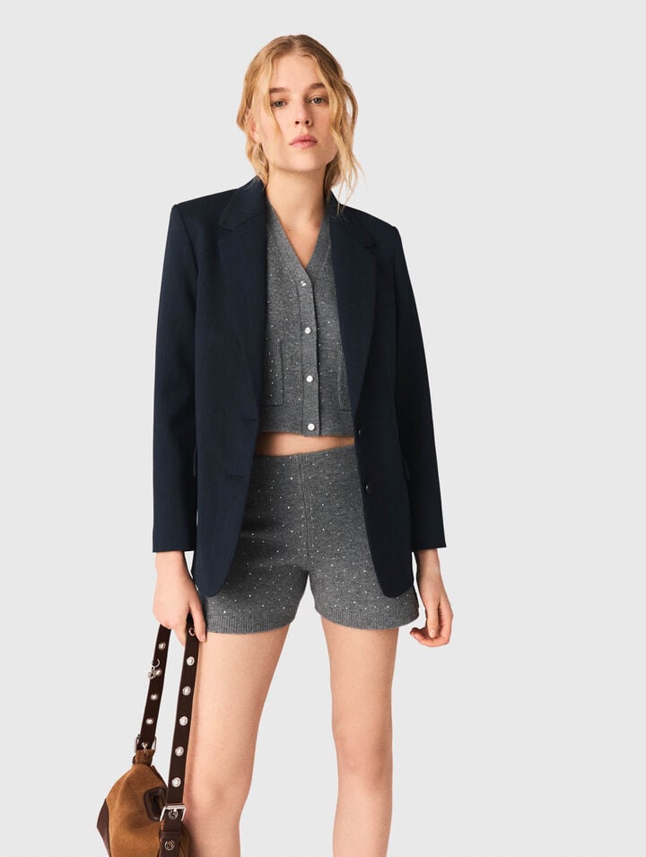 Short en maille avec strass