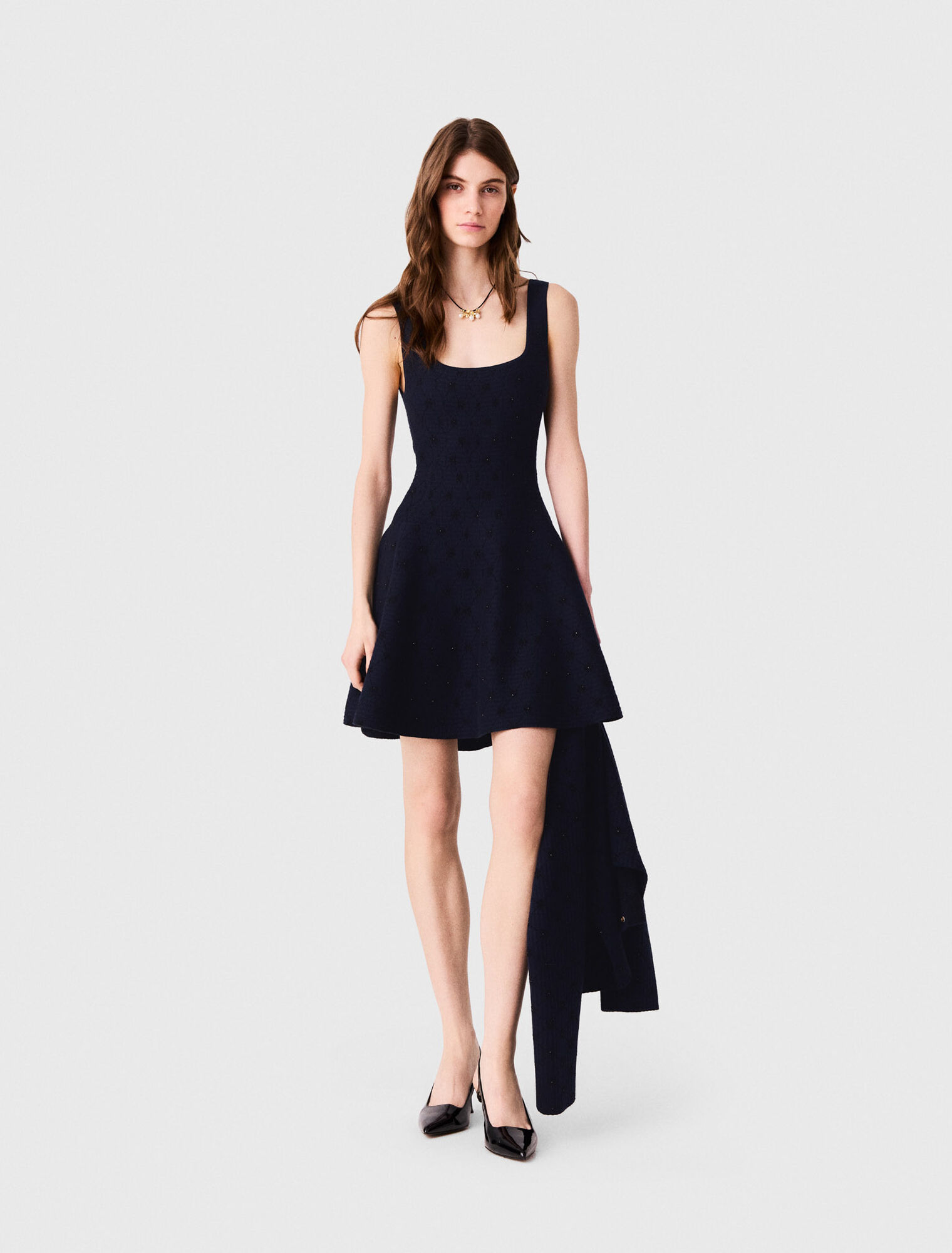 Robe courte patineuse en jacquard