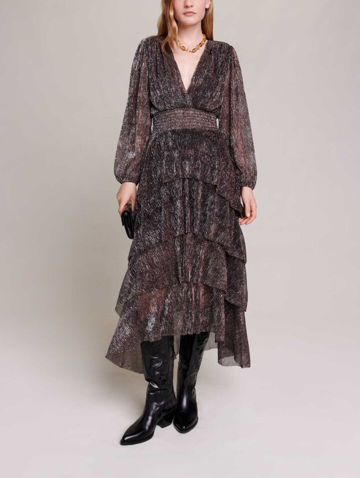 Robe longue à volants