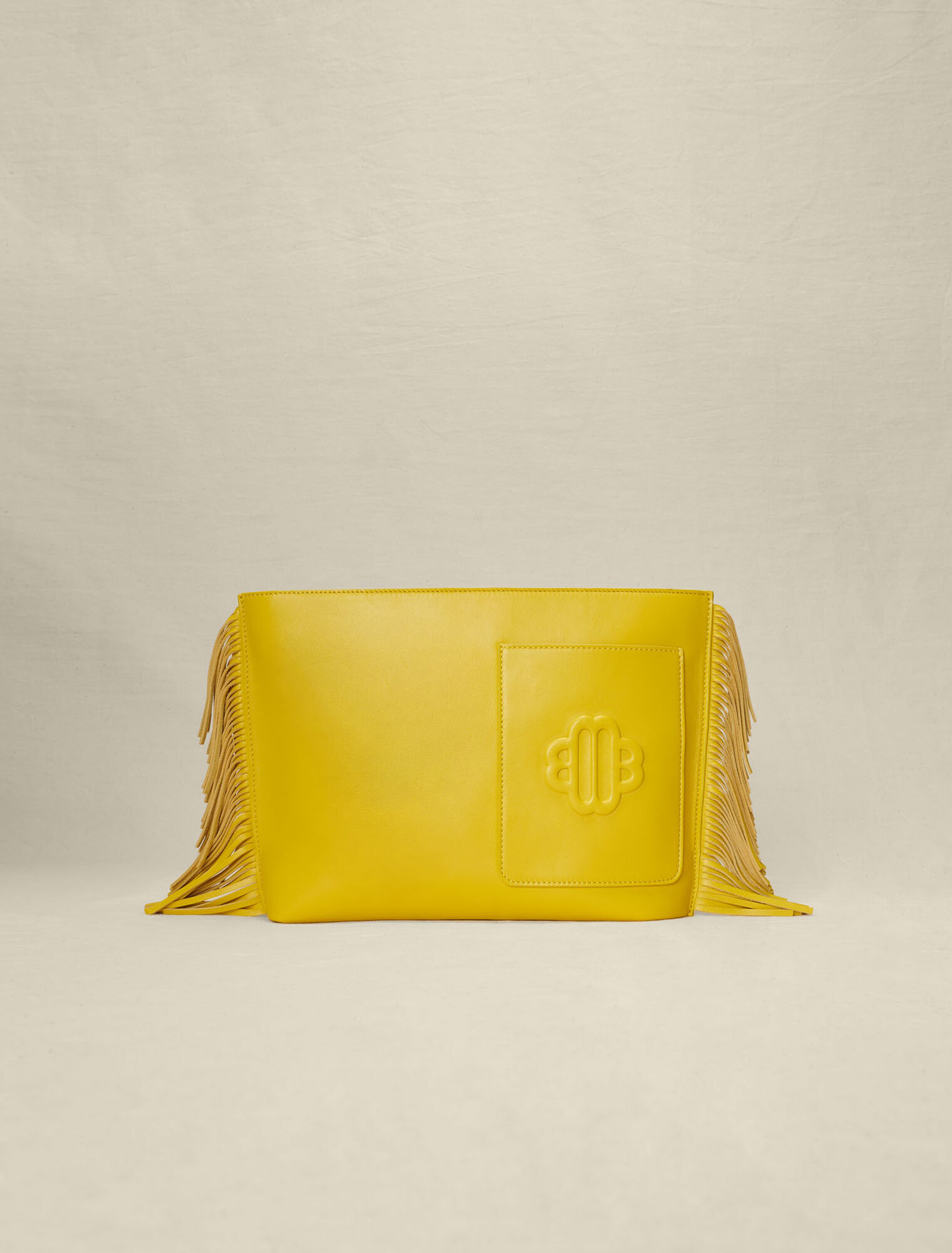 Pochette à franges en cuir