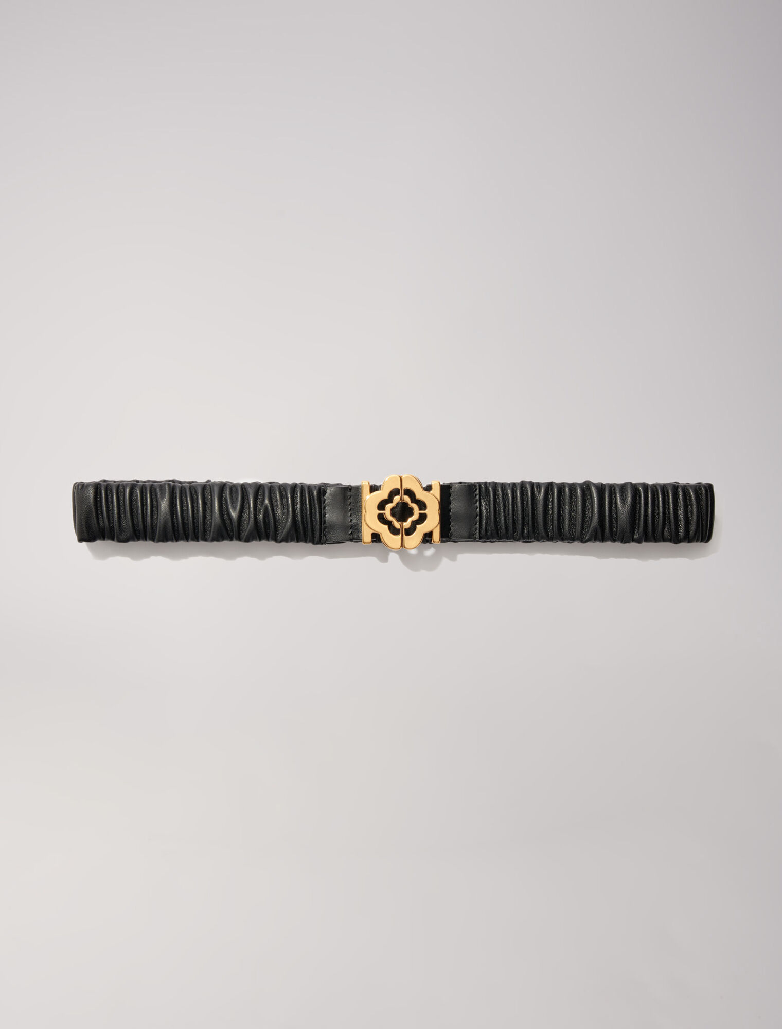 Elasticated leather belt