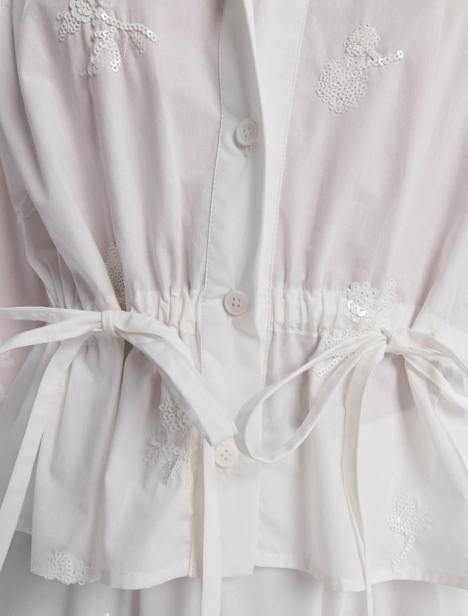Chemise courte brodée