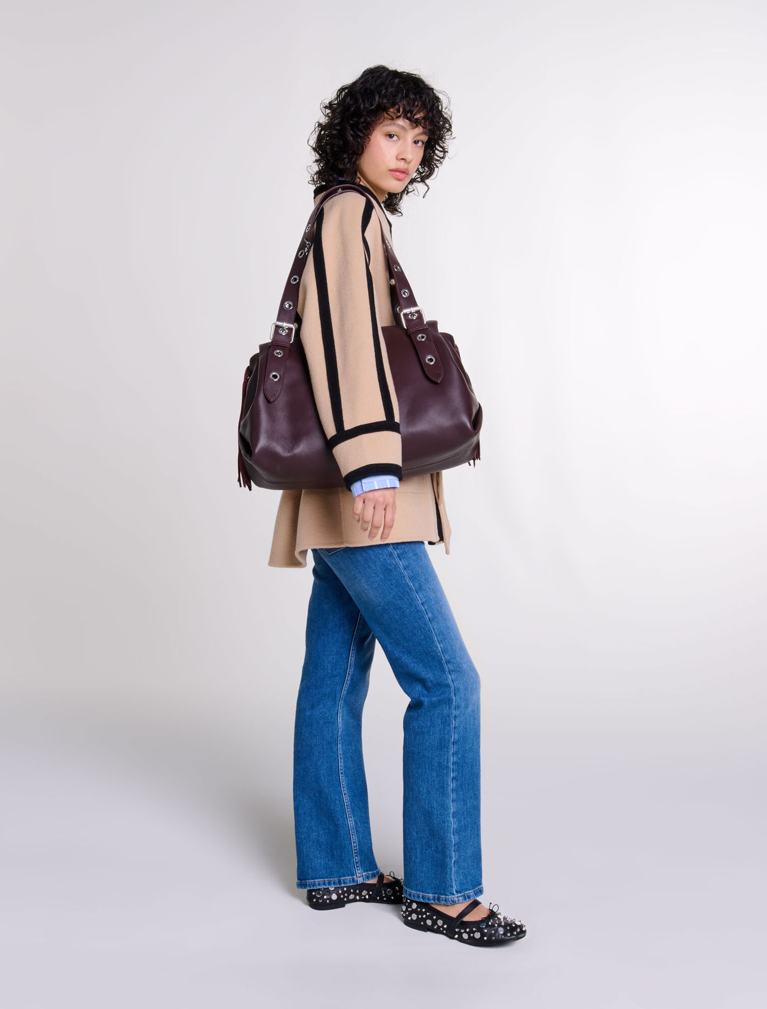 Manteau court bicolore