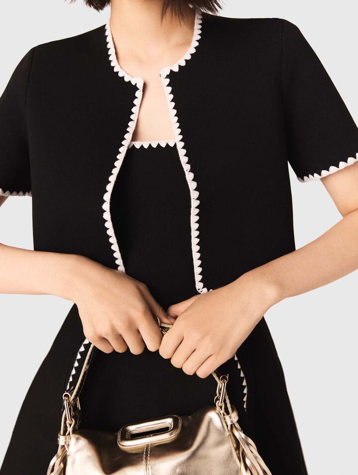 Cardigan court avec surpiqûres