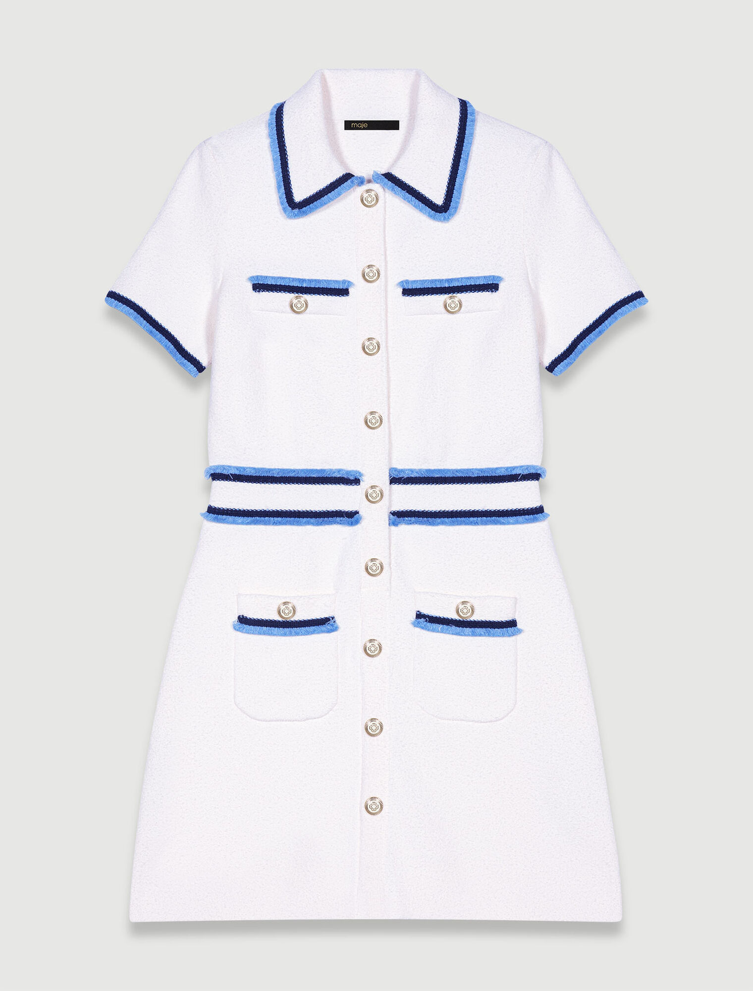 Robe courte en maille bouclette
