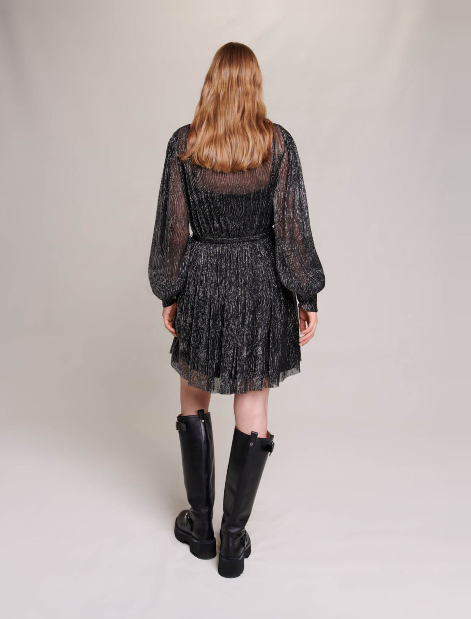 Robe courte métallisée
