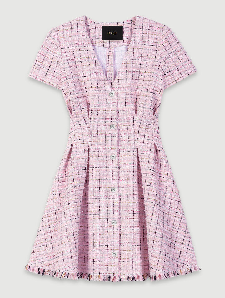 Robe babydoll en tweed