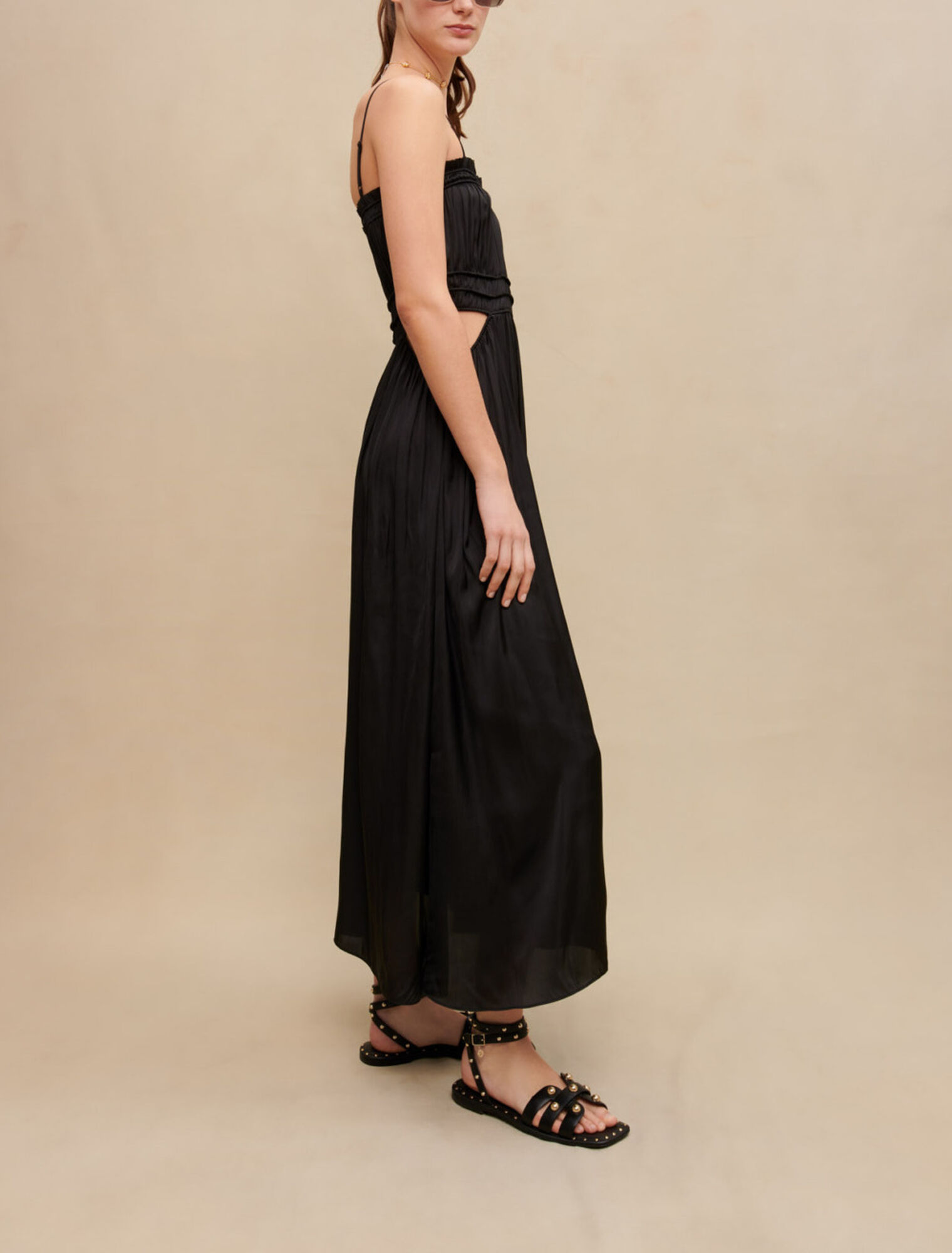 Robe longue satinée