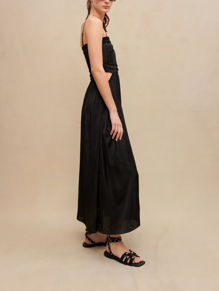 Robe longue satinée