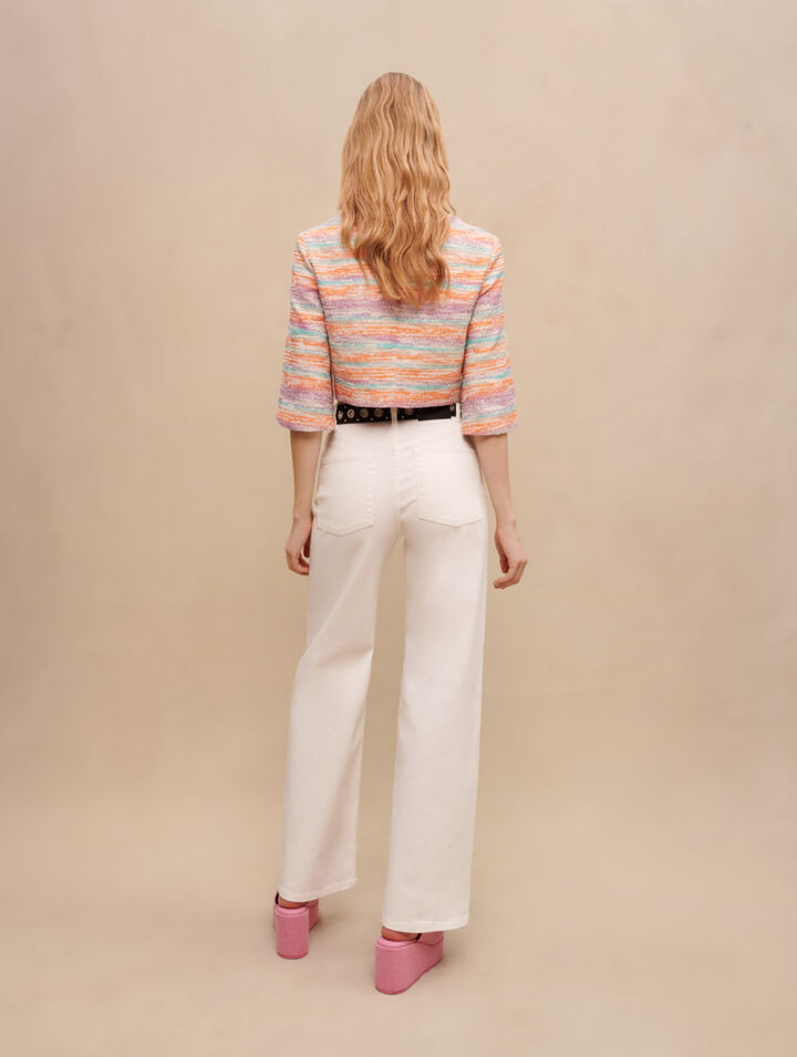 Short jacket in shiny tweed