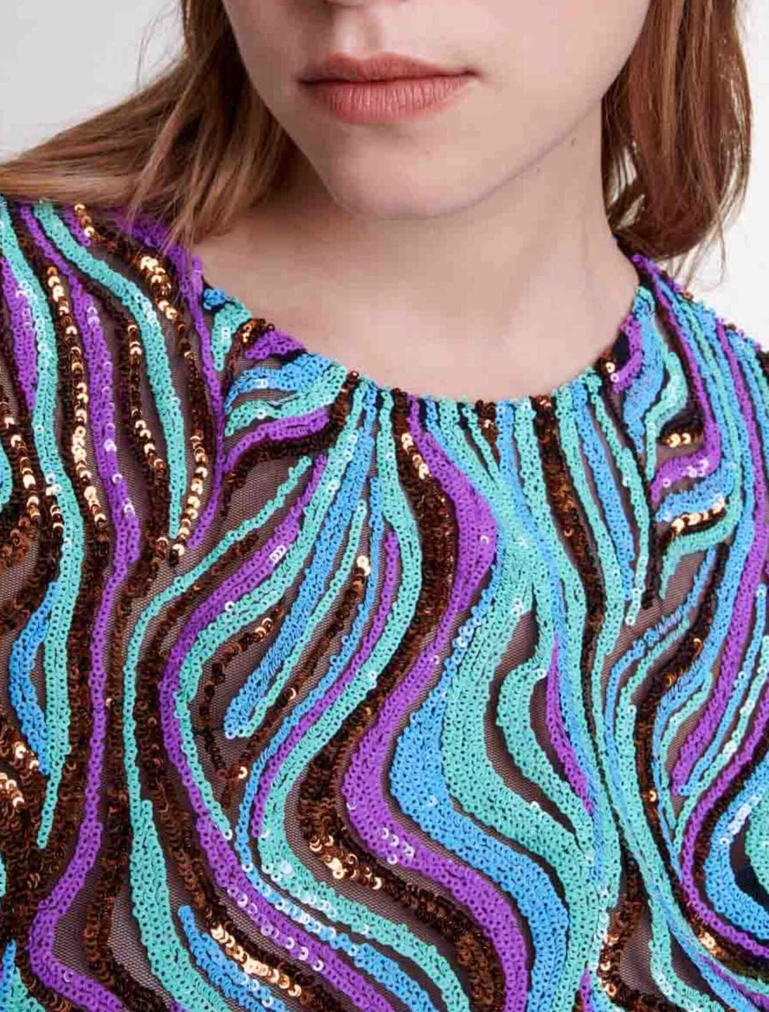 Trompe l'œil sequin mini dress