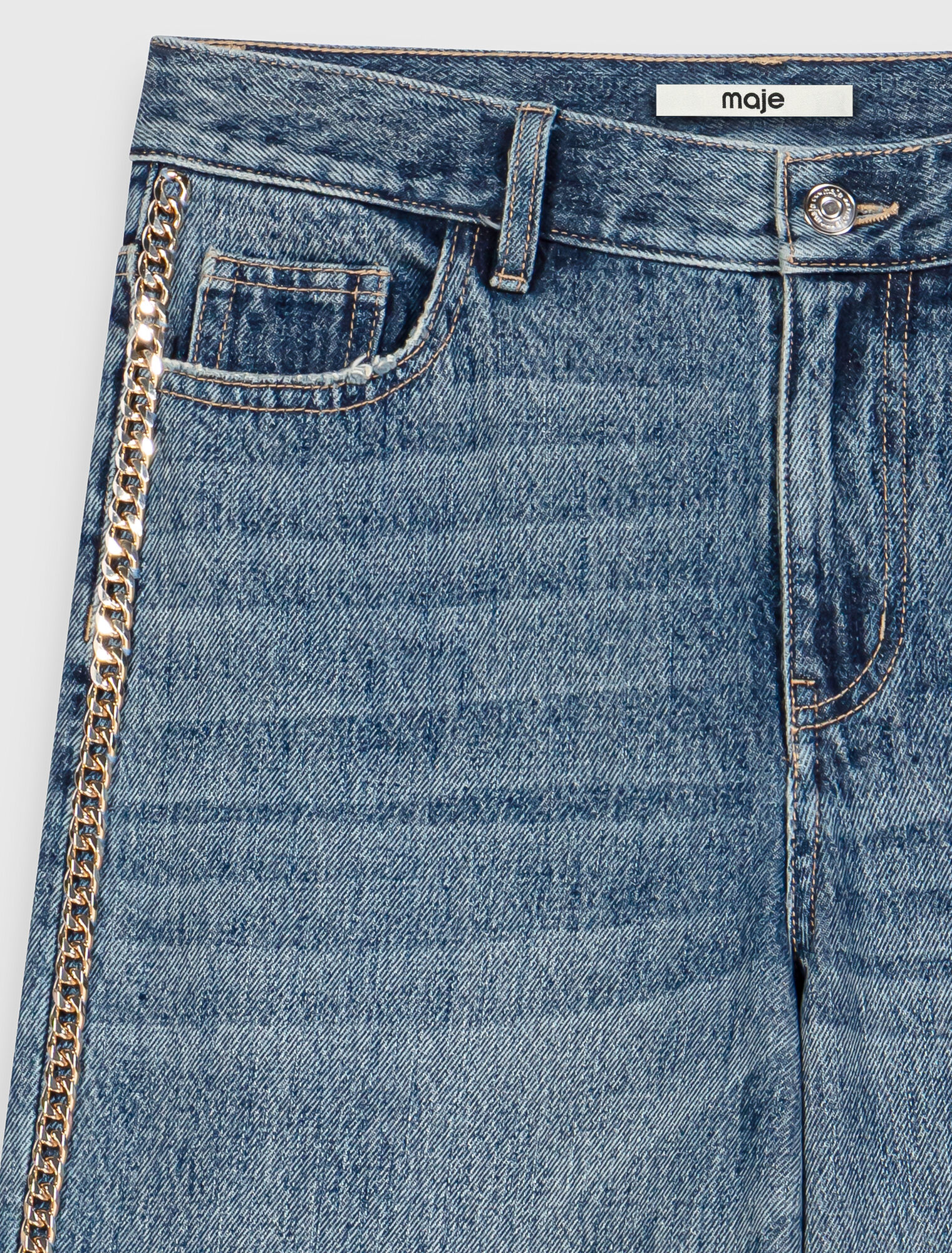 Wide-leg jeans with chains