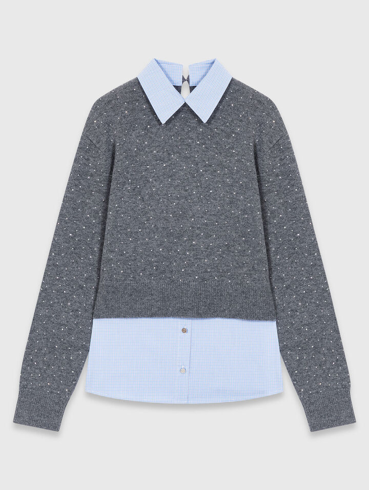 Pull strass&eacute; avec details amovibles