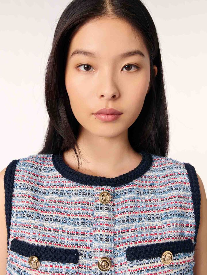 Robe courte 2-en 1 en tweed