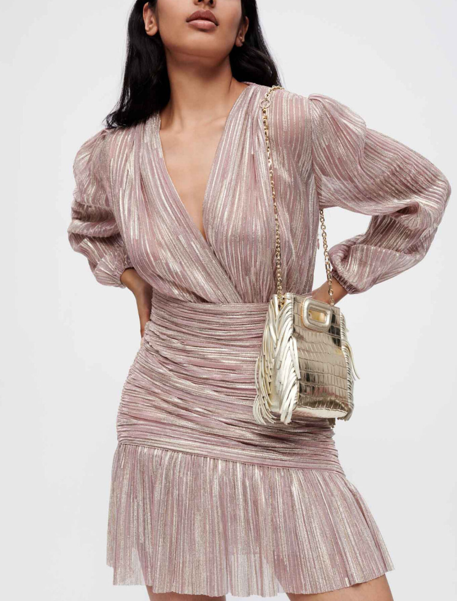 Robe en lurex drapée