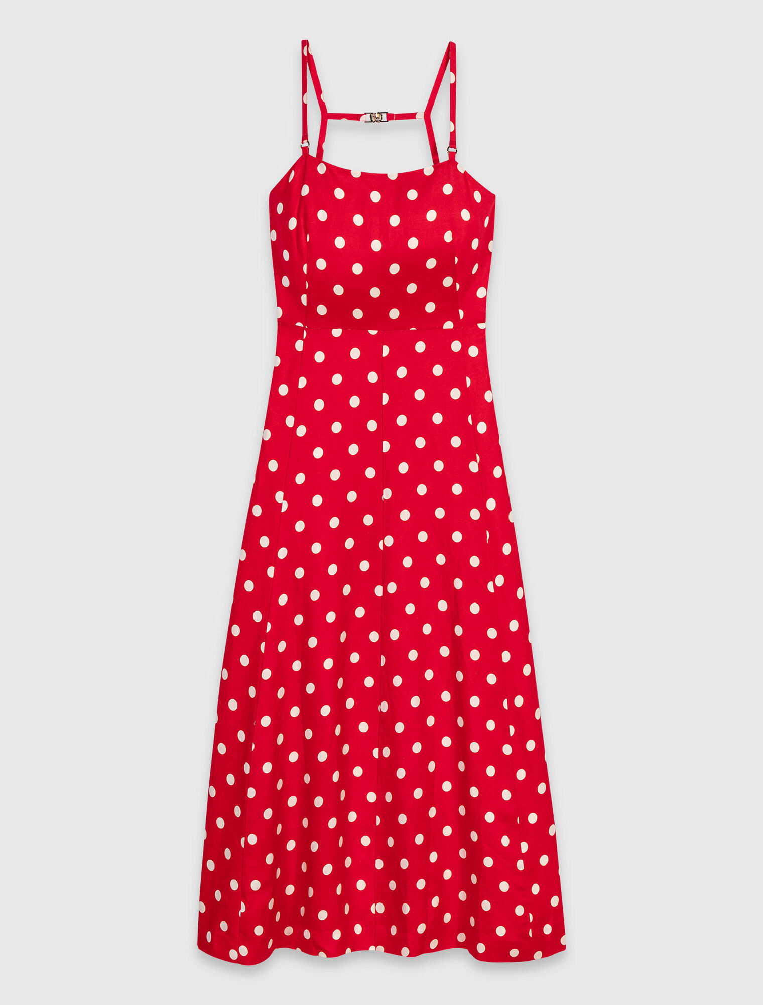 Backless linen-blend maxi dress