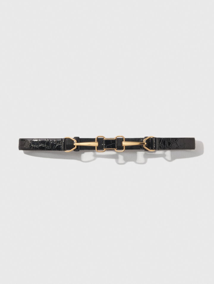 Ceinture en cuir et boucle mors