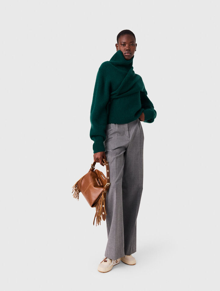 Wide-leg drawstring trousers
