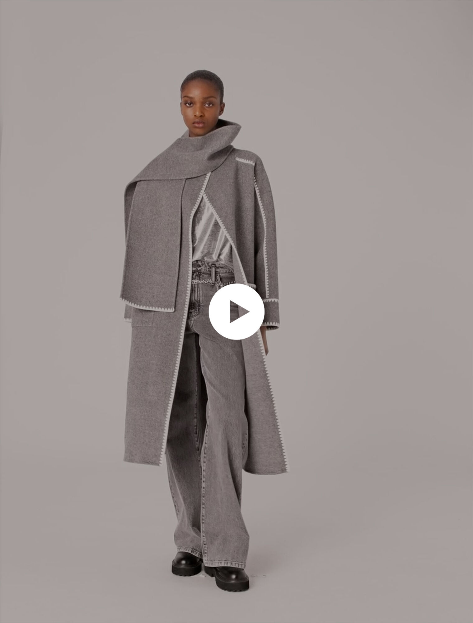 Manteau long double face