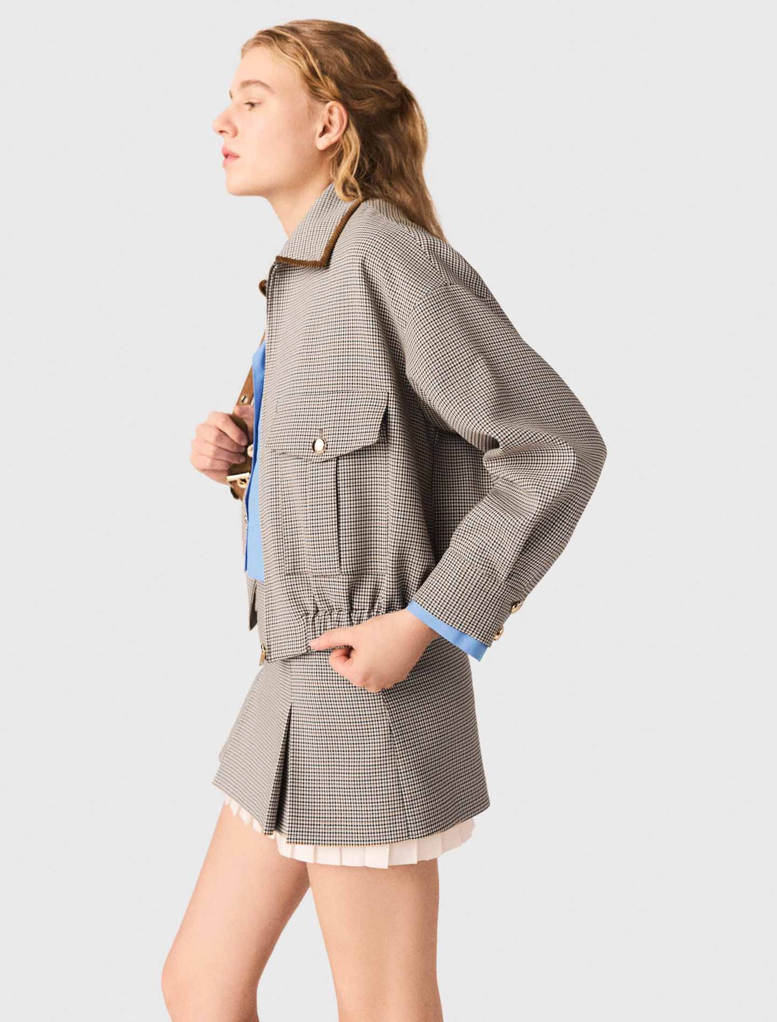 Blouson bomber &agrave; carreaux