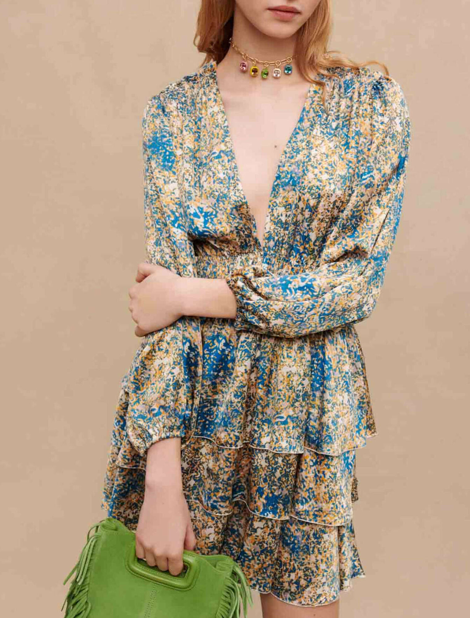 Abstract print short dress