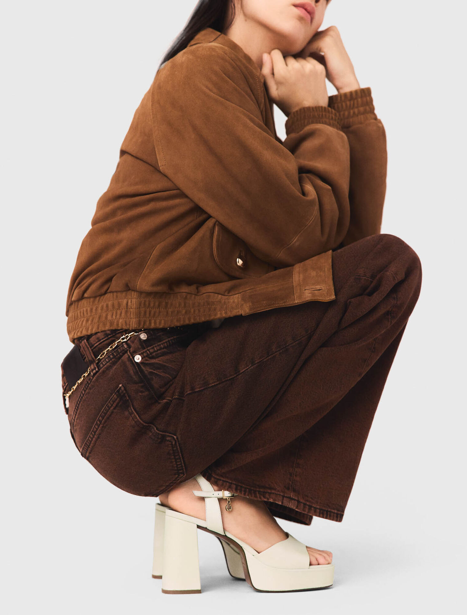 Leather platform sandals