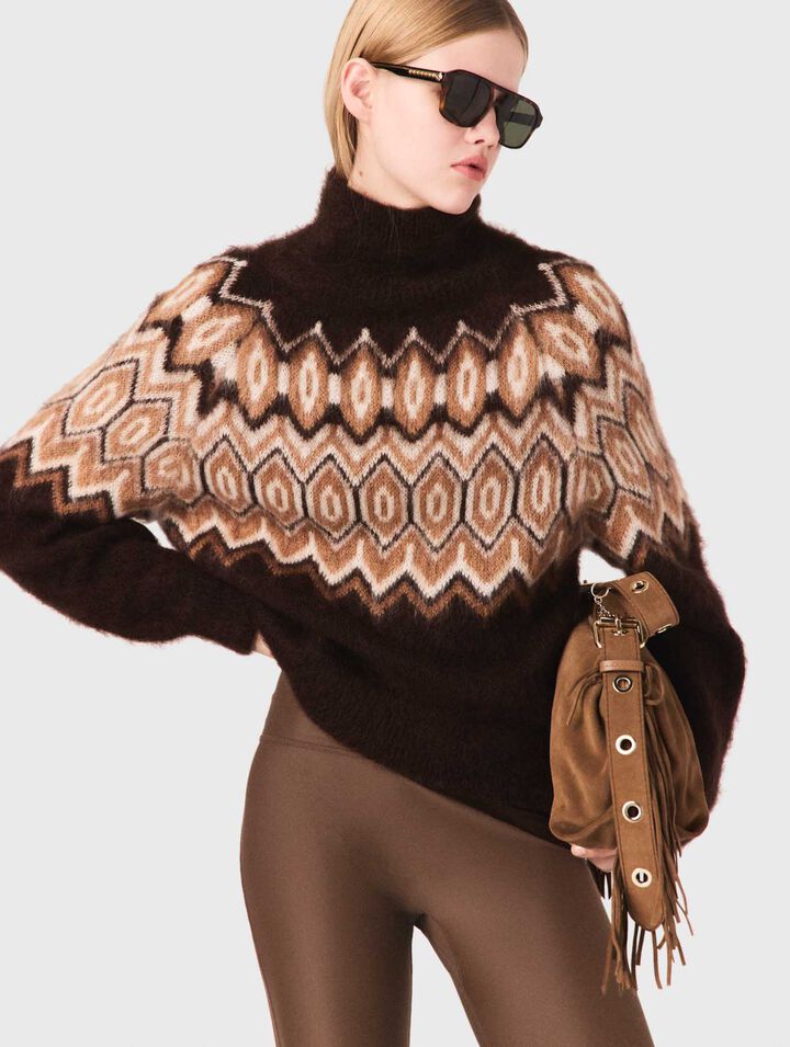 Pull Fairisle à col montant
