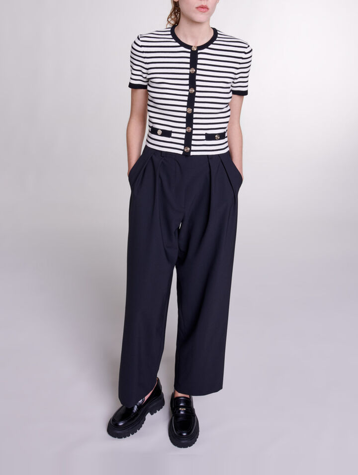 Wide-leg trousers with belt