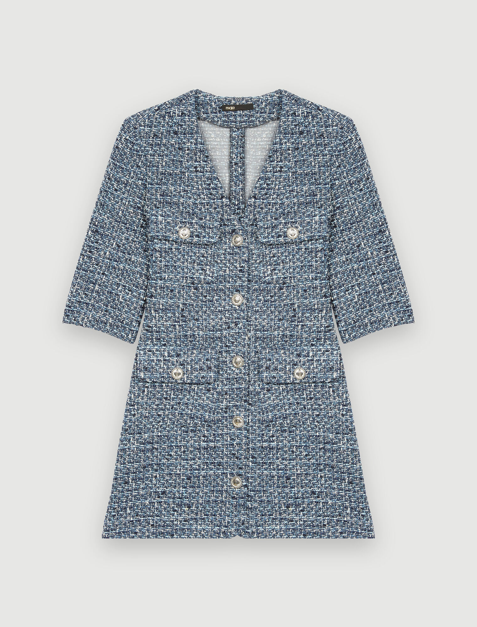 Robe en tweed appuyée à la taille