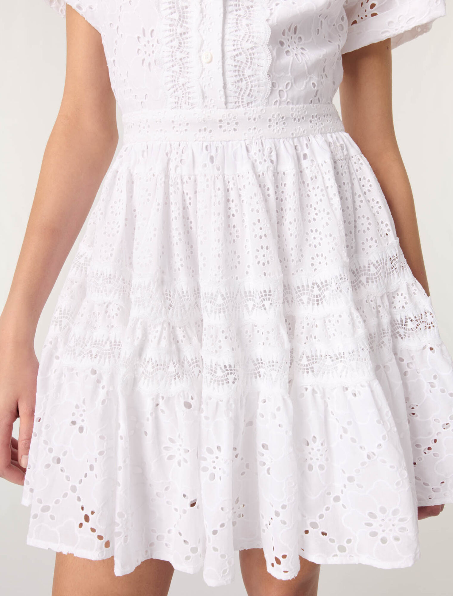 Embroidered babydoll dress