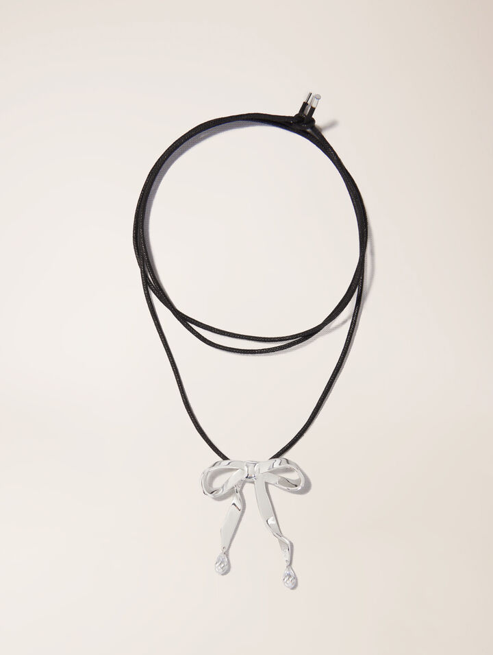 Collier nœud argenté à nouer
