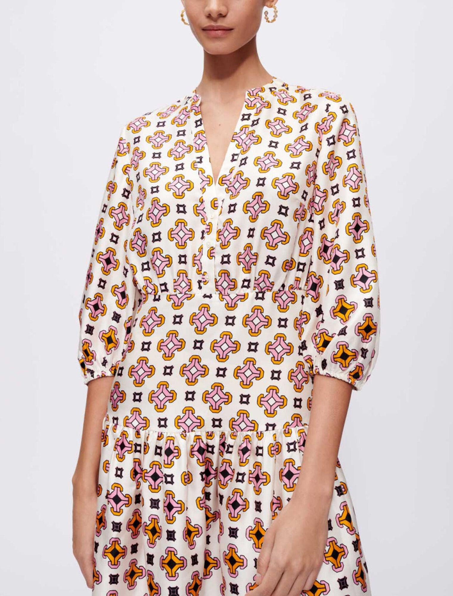 Printed silk dress