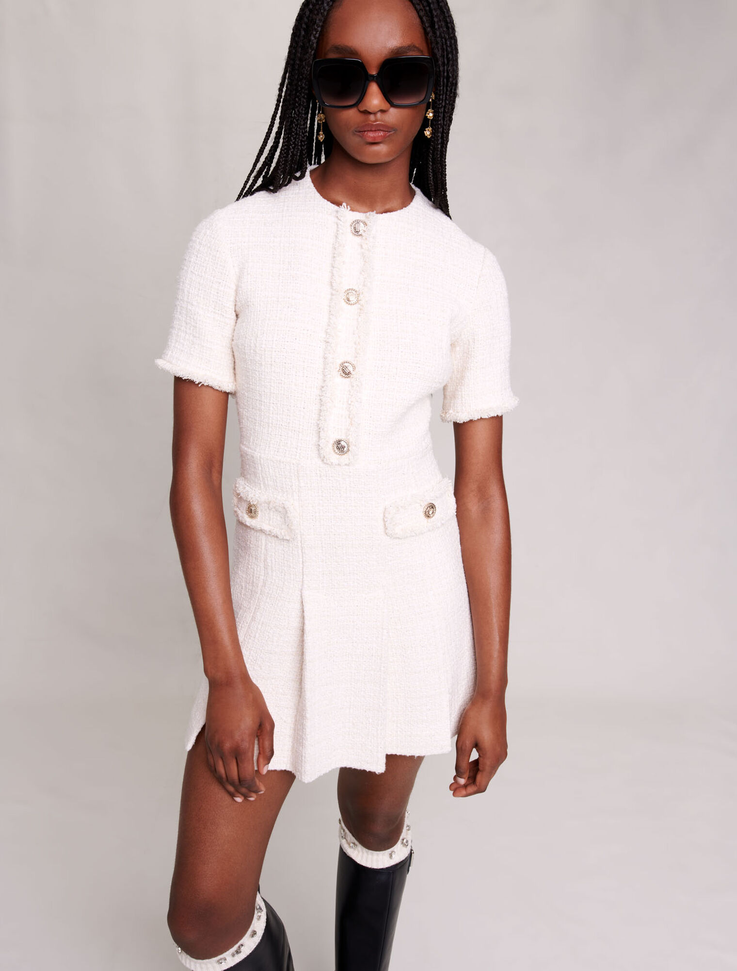Robe courte en tweed