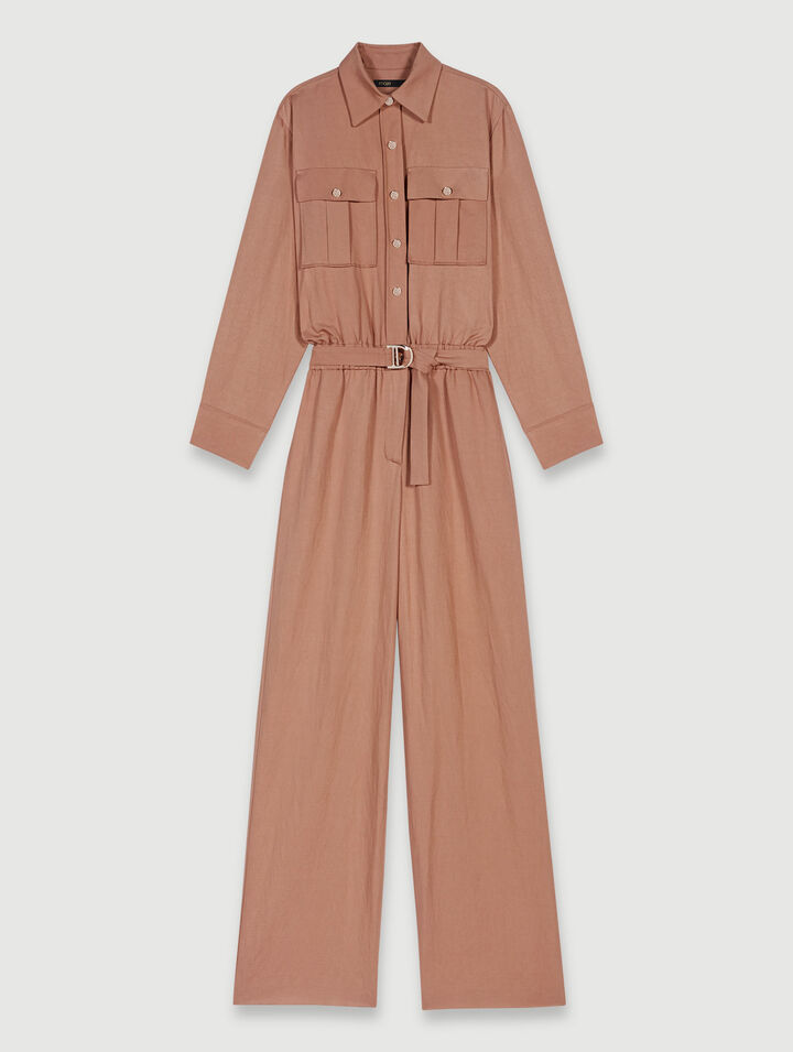 Combinaison pantalon en lin mélangé