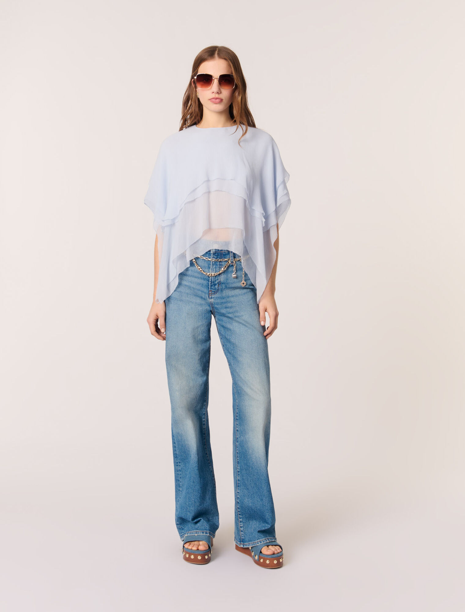 Ruffled chiffon top