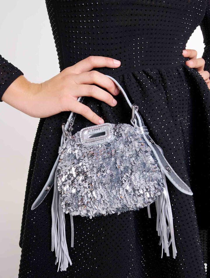 Sac Miss M Nano en sequins argentés