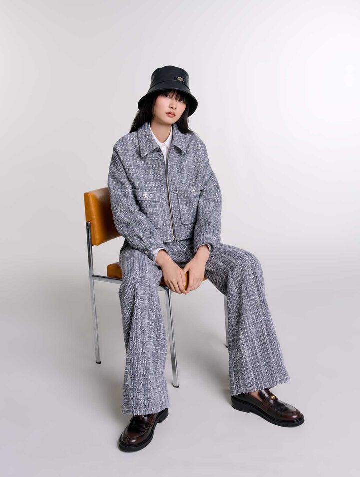 Blouson court en tweed