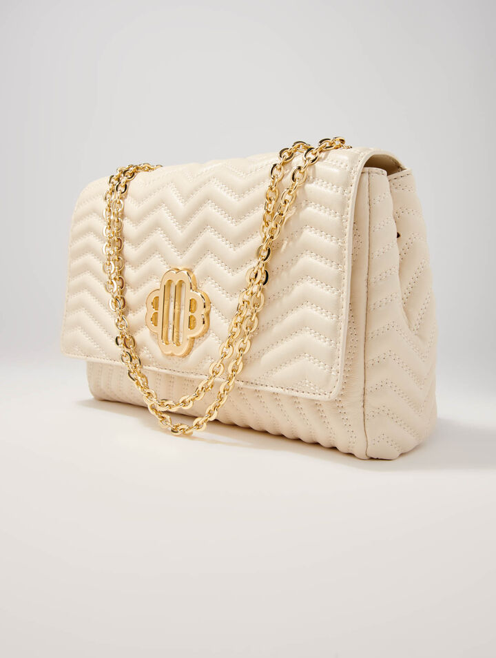 Leather bag with chain strap