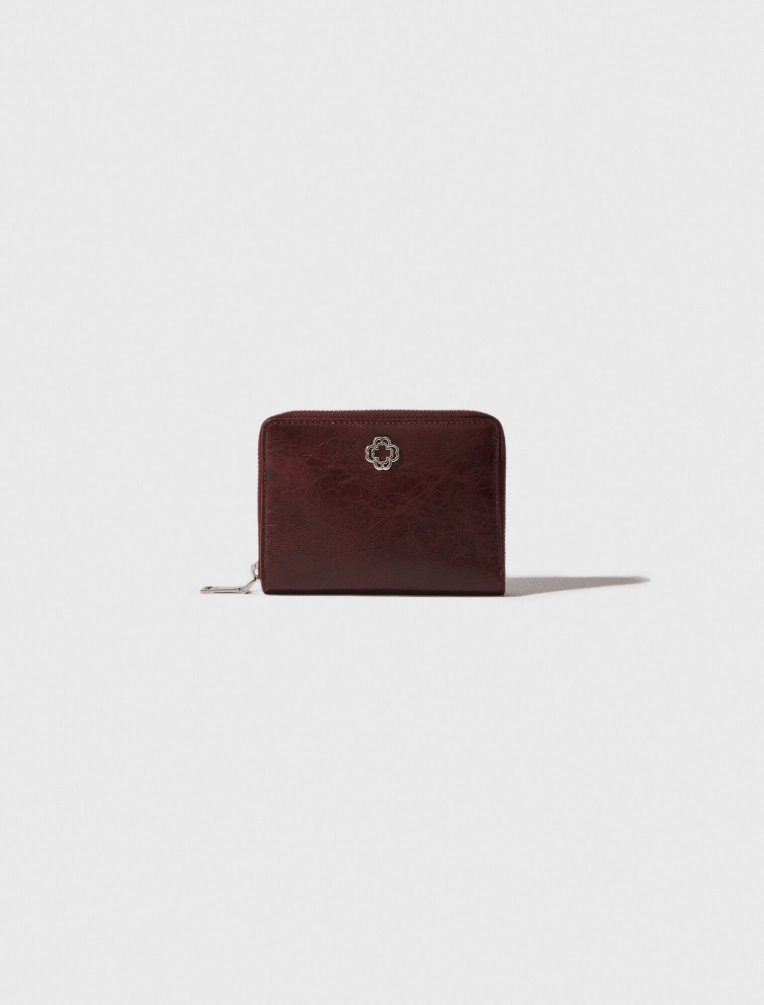 Portefeuille en cuir craquelé