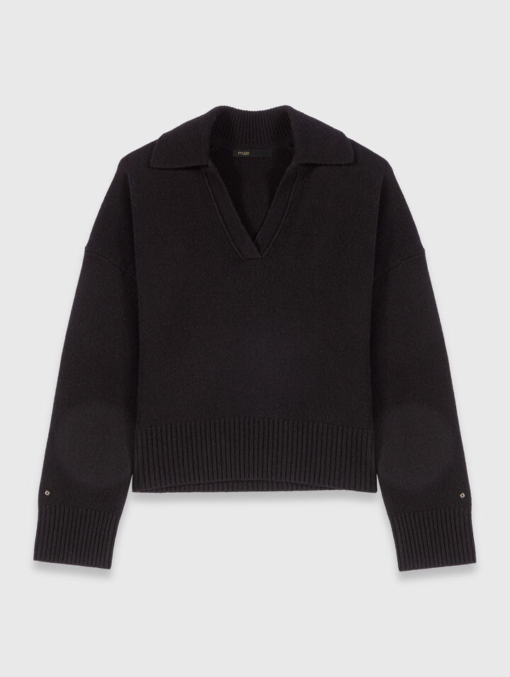 Cardigan à col polo ouvert