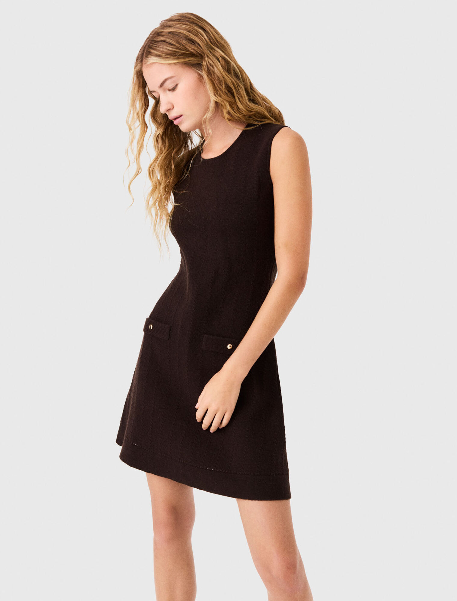 Knit dress with removable jumper