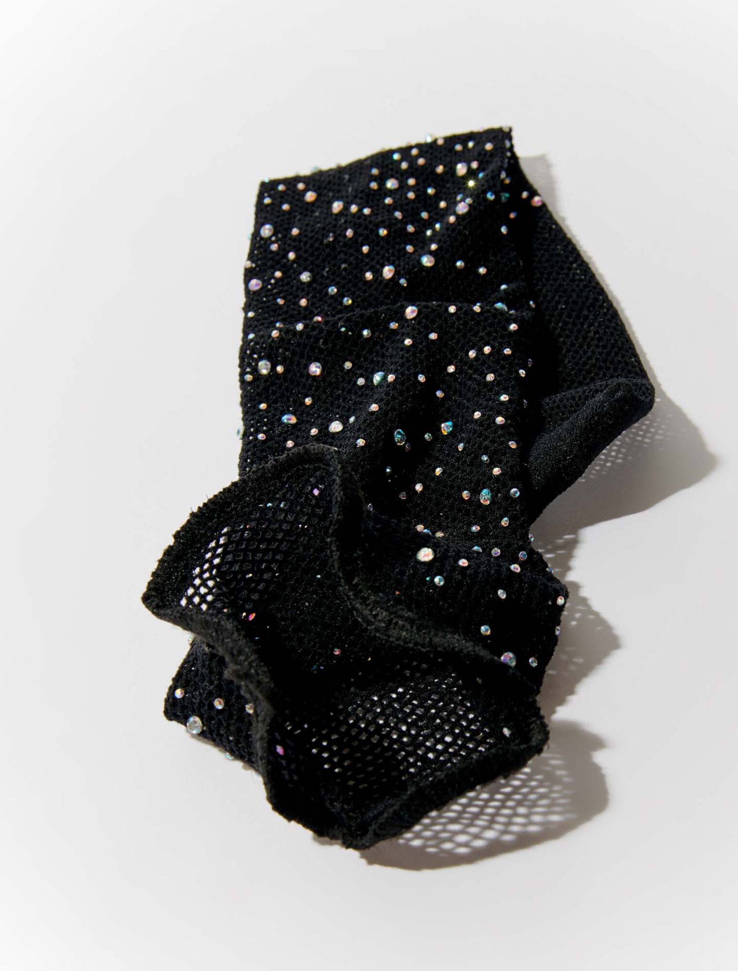 Rhinestone mesh socks