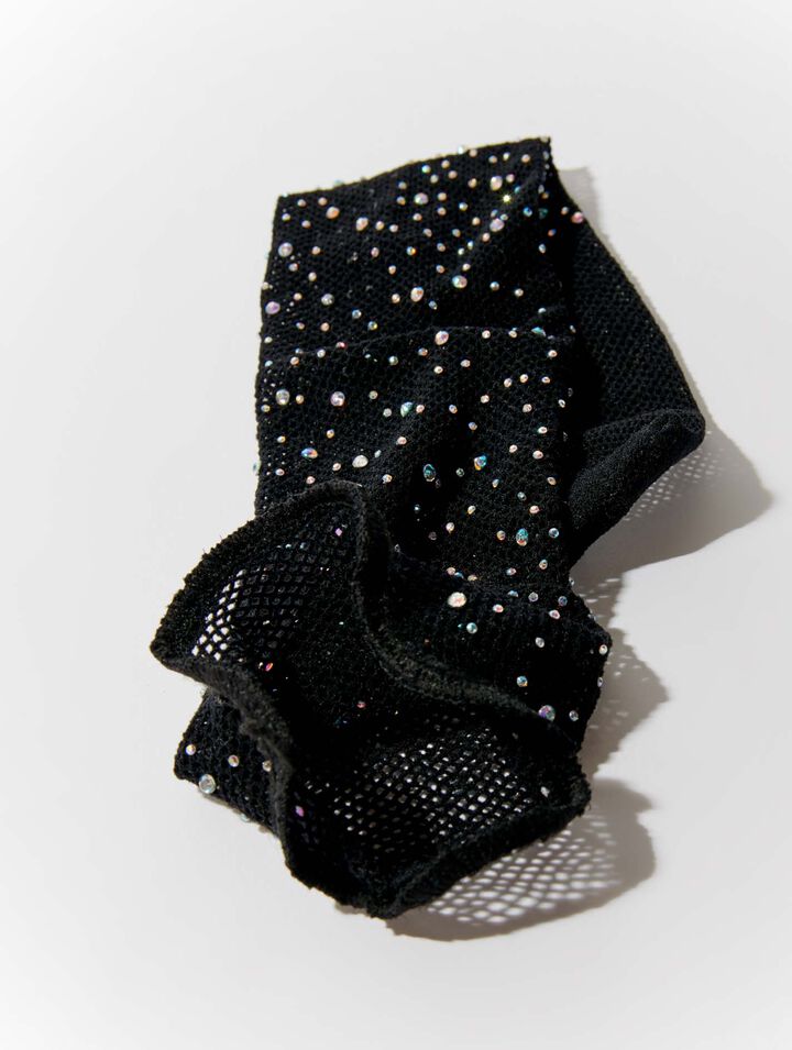 Chaussettes en résille à strass